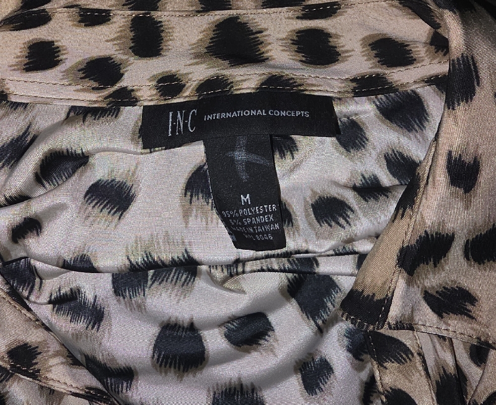 INC International Concepts Animal Print Blouse - Picture 4 of 4